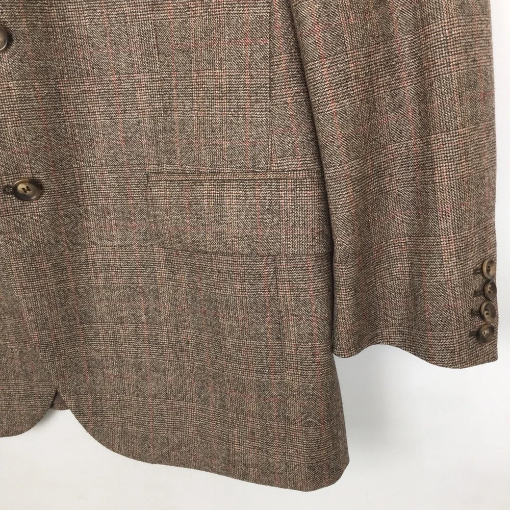 Ermenegildo Zegna Tweed Wool 3-Button Blazer Tan Men’s Size 50 Sports Coat